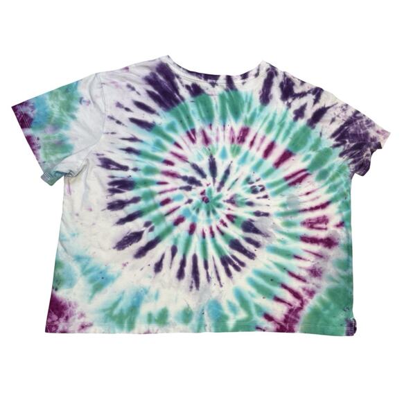 Free Assembly Custom Tie Dye Cropped Purple Blue TShirt Size XL Hippie Retro 60s - Picture 2 of 6